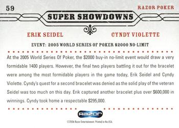 2006 Razor Poker #59 Erik Seidel / Cyndy Violette Back